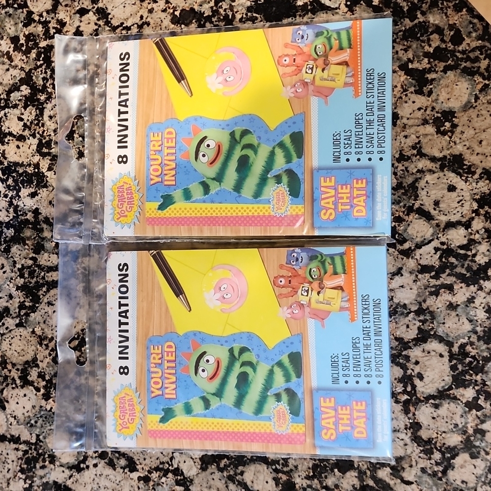 Yo Gabba Gabba Birthday Invitations!! 16 Total.
